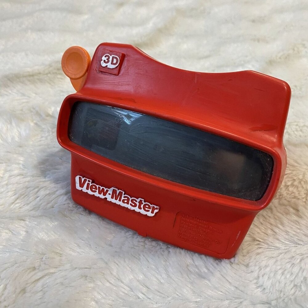 Vintage Viewmaster 3D Red Viewing Retro Orange Depressor Toys Game Viewer Slides